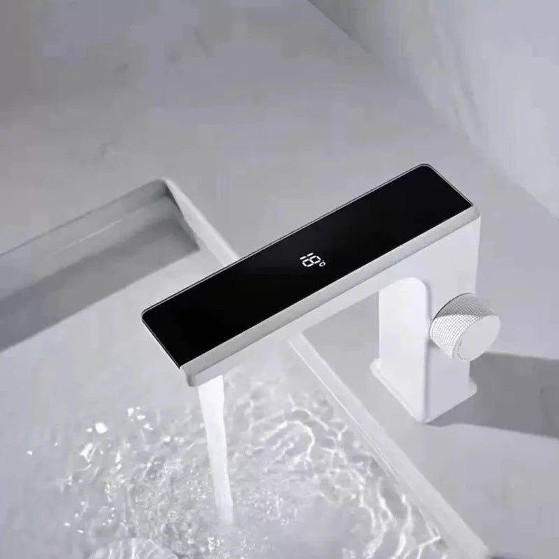 Gun Grey Smart Sensor Basin Faucet Digital Display