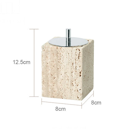 Beige Travertine Bathroom Natural Marble Soap Dispenser Soap