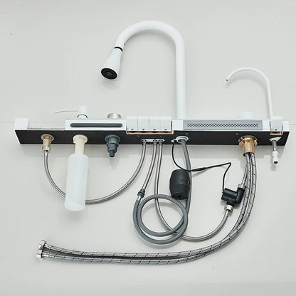 Multi Functional Digital Flying Rain Faucet White Double
