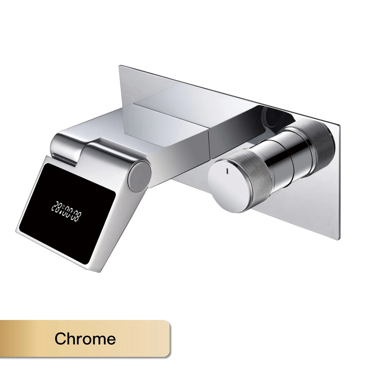 Intelligent Black Brass Bathroom Faucet Led Digital Display
