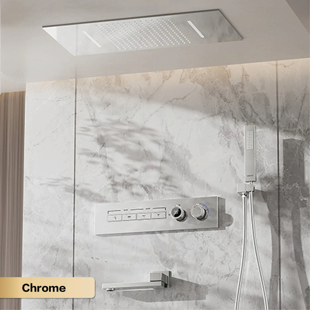 Modern Brushed Gold Brass Led Digital Ceiling Embedded