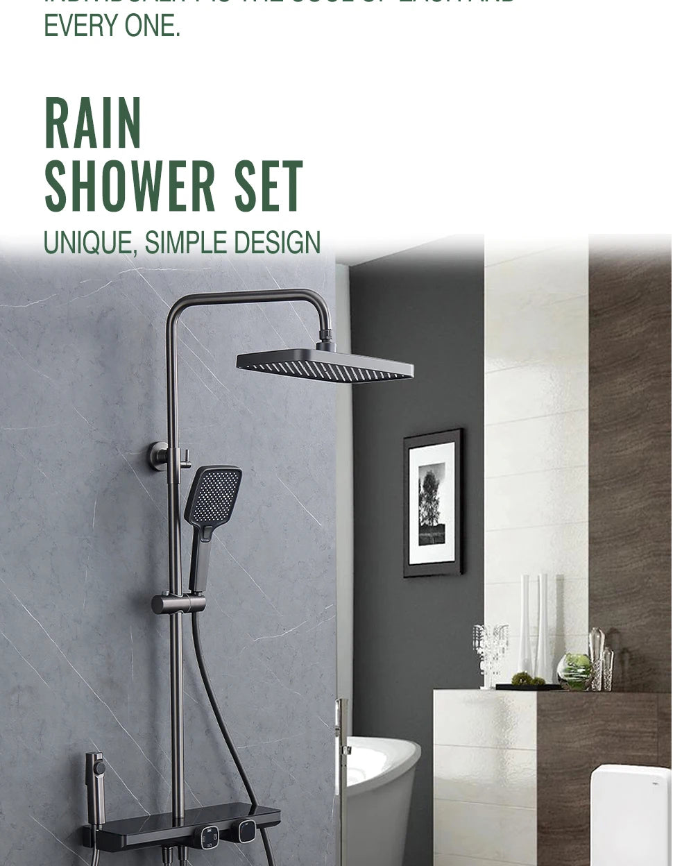 10 Inch Shower Head Handle Square Shower Faucet