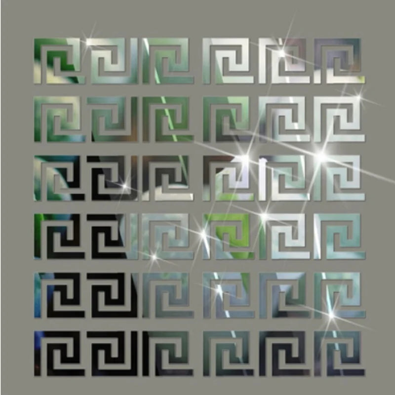 10x10cm Building Border Acrylic Wall Mirror Sticker Wall