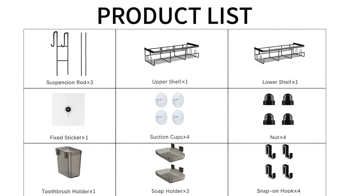 Shower Caddy Adhesive No Drill Bathroom Shower Organizers