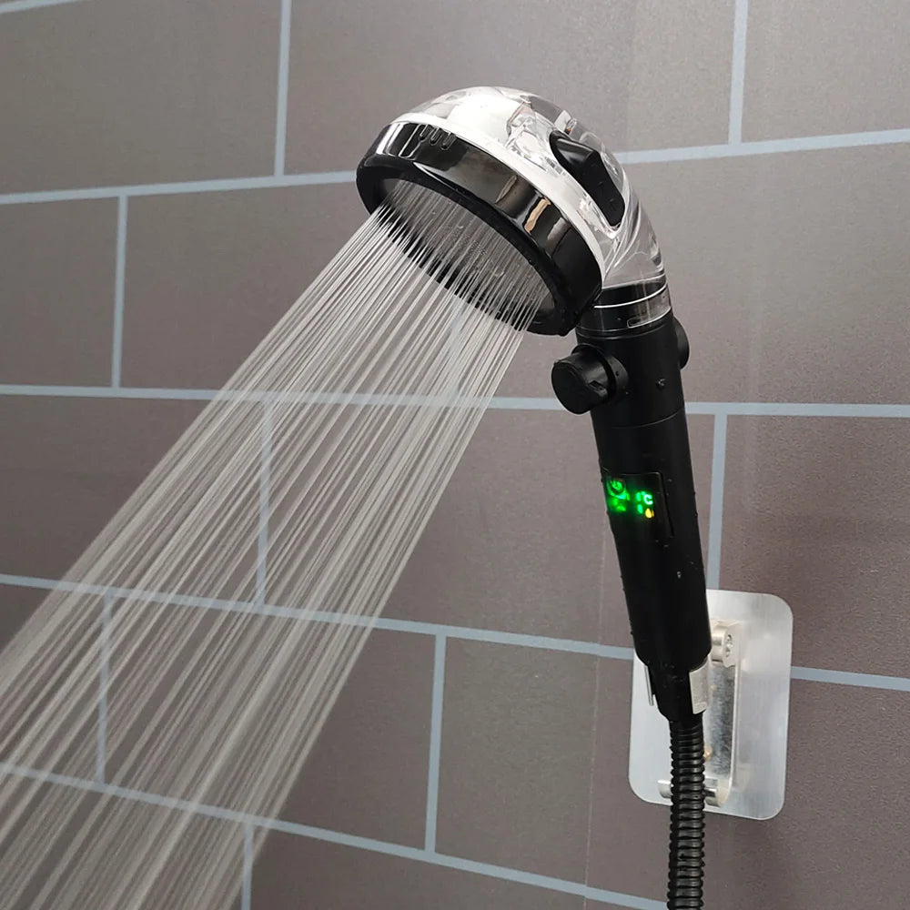 Led Digital Temperature Display Shower Head Modes Large