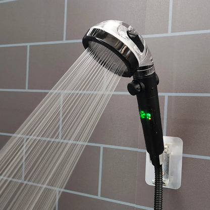 Led Digital Temperature Display Shower Head Modes Large