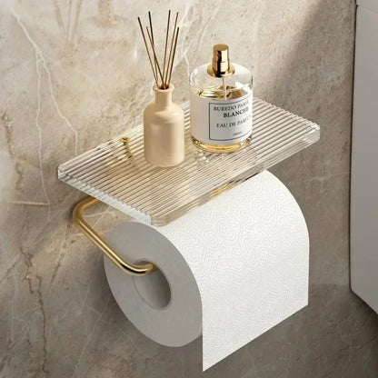 Luxury Gold Toilet Paper Holder Shelf No Punching