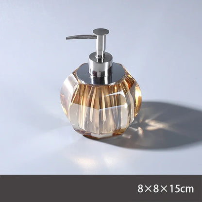 Light Luxury Crystal Glass Bathroom Lotion Bottle Transparent
