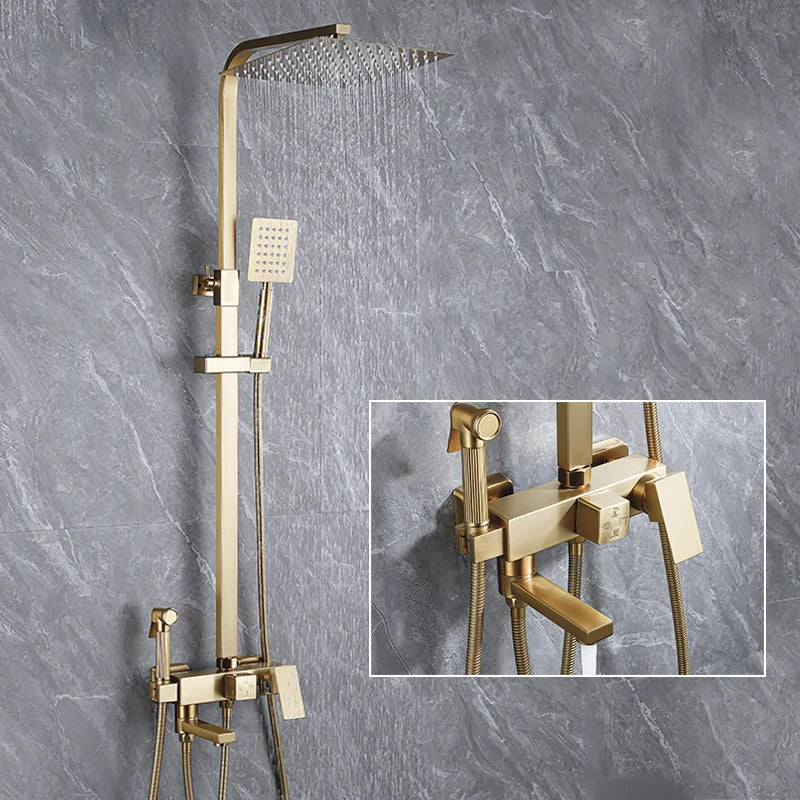 Cold Bathroom Shower Stainless Steel Bathroom Faucet System
