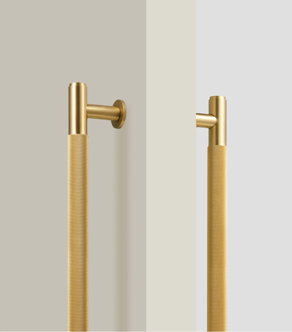 Nurlin Brass Door Double Sided Knurled Pull Bar