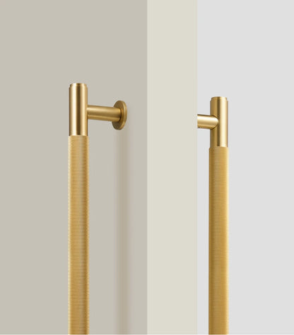 Nurlin Brass Door Double Sided Knurled Pull Bar