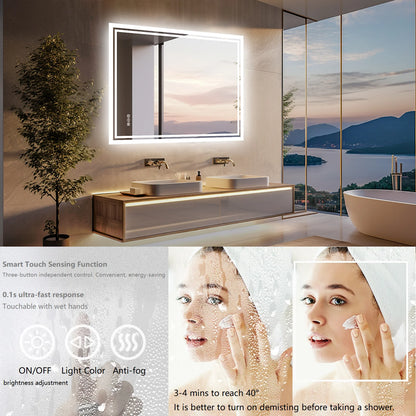 Led Light Bathroom Mirror Illuminated Wall Mounted Vanity