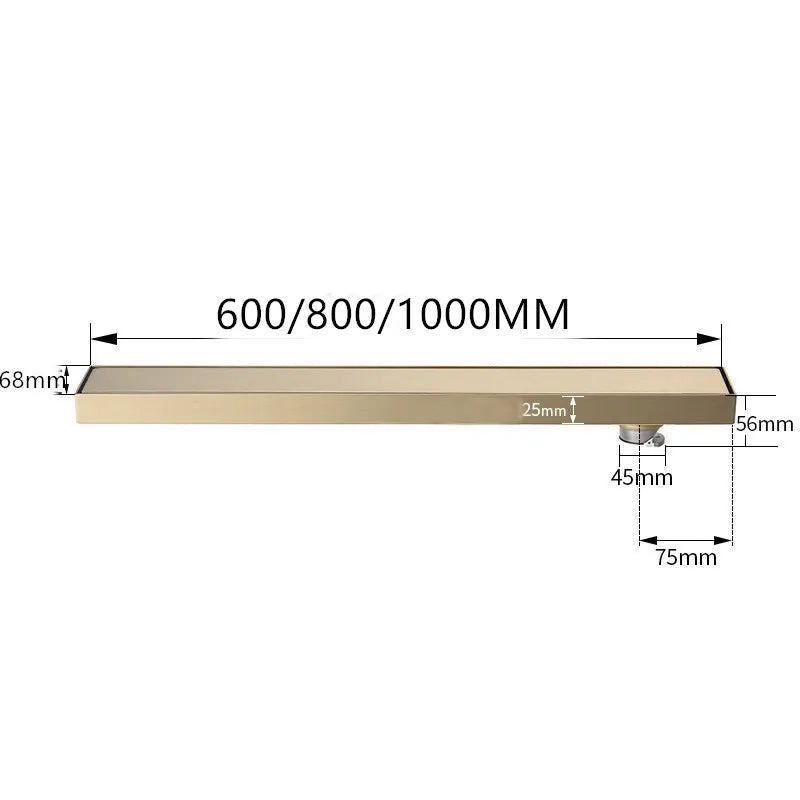 600 To 1000mm Black/Gold/Gunmetal Gray Long Strip Floor