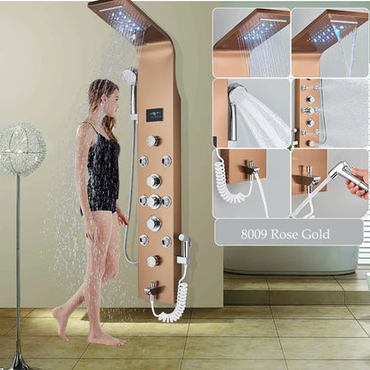 Led Shower Panel Six Functions Waterfall Shower Panel