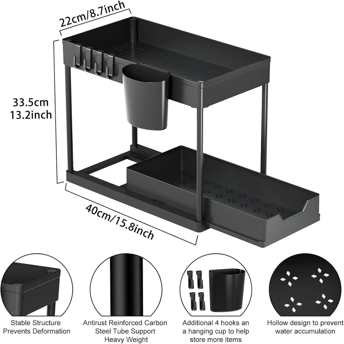 Under Sink Organizers Tier Under Bathroom Cabinet Holder