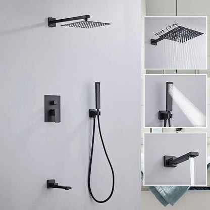 Luxury Brushed Gold/Black/Silver/Grey Hidden Bathroom Shower