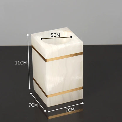 White Onyx Natural Marble Bathroom Gold Luxury Soap