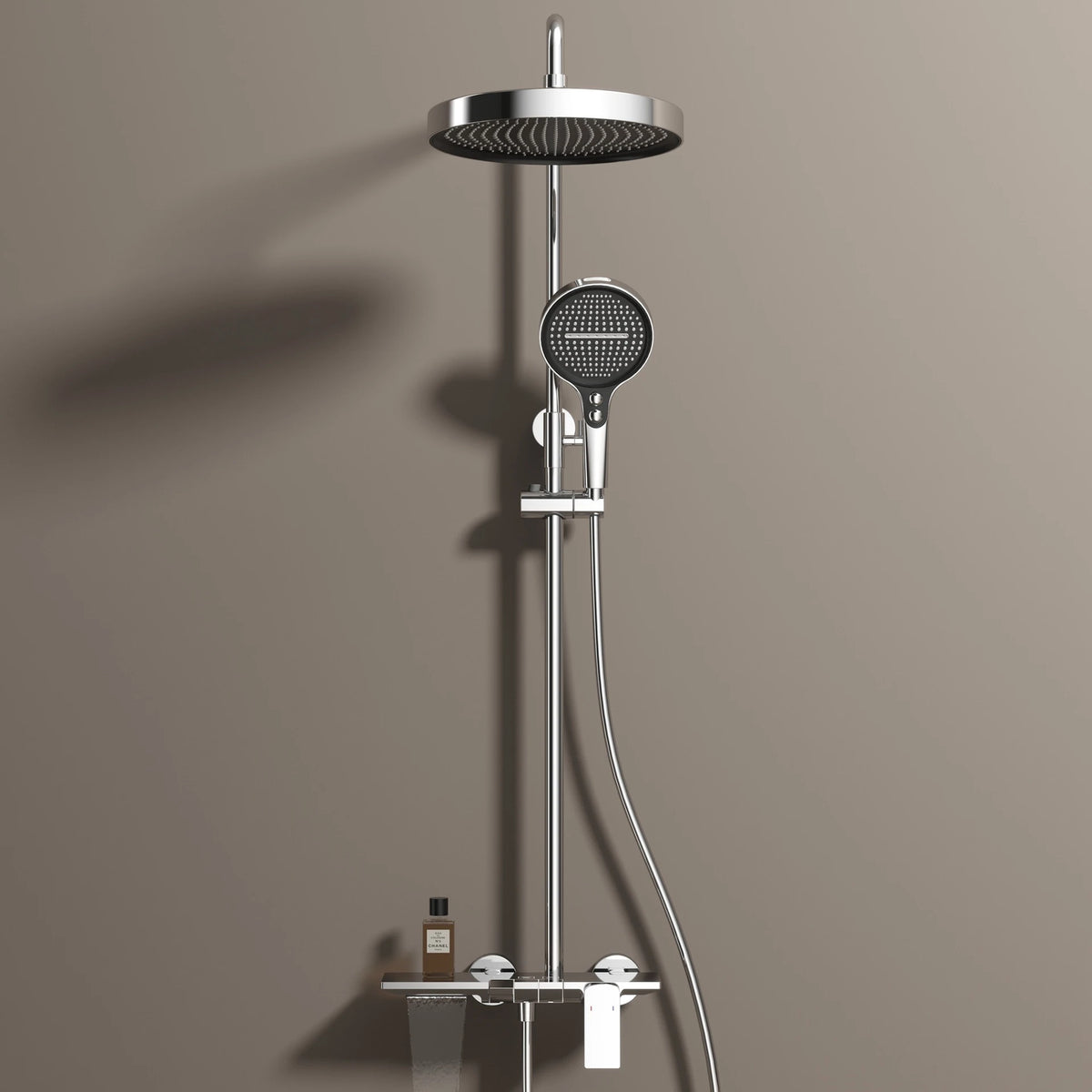 Brushed Rose Gold Piano Bathroom Shower Brass Cold