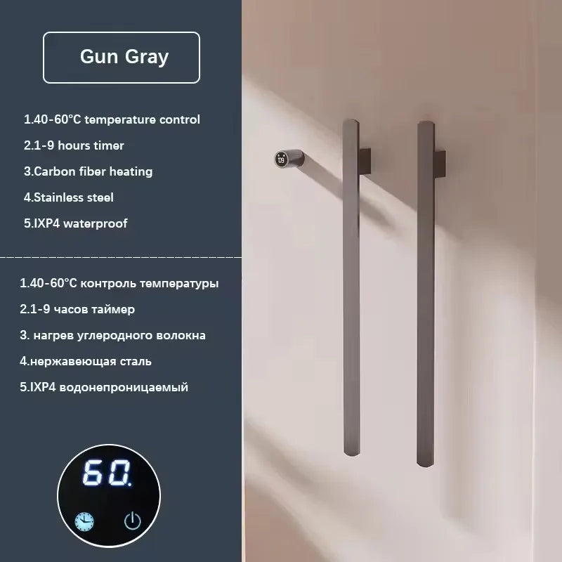 Bathroom Towel Warmer Hidden Wires Electric Heated Towel