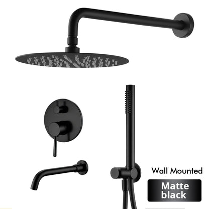 Bathroom Faucet Shower Mixer Tap Spout Black Solid