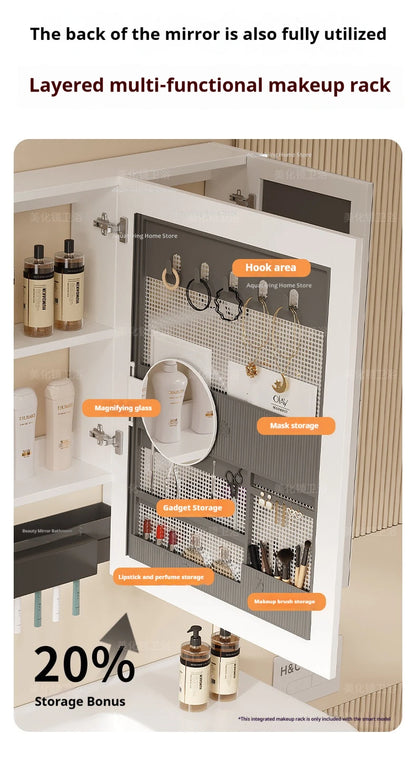 Modern Smart Bathroom Mirror Cabinet Wall-Mounted Vanity Mirror
