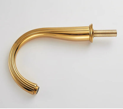 French Brass Bathroom Gold Three-Hole Basin Faucet Cold