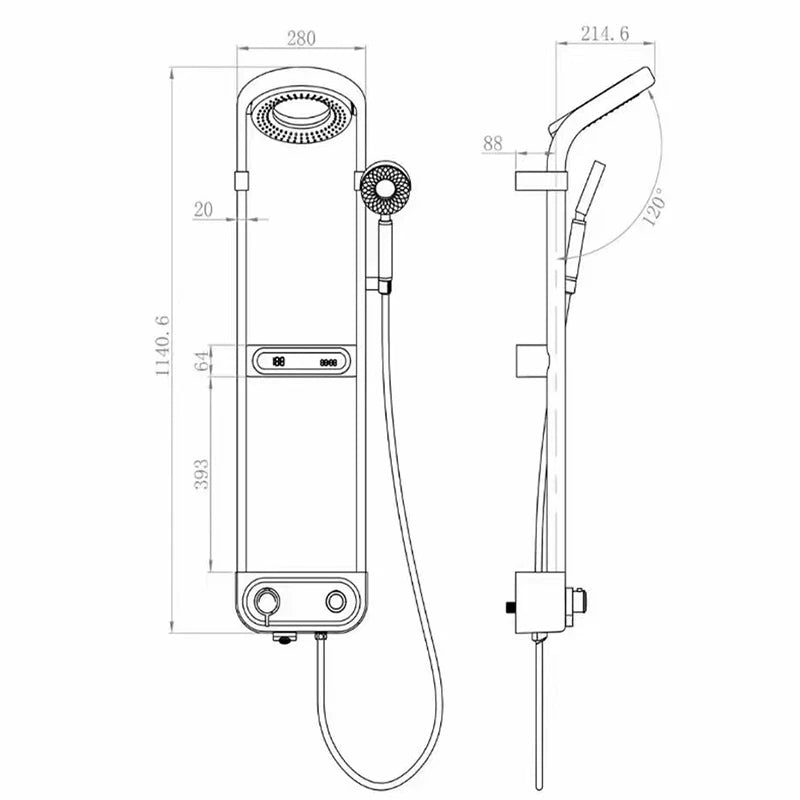 Design High End Bathroom Gray Shower Round Shower