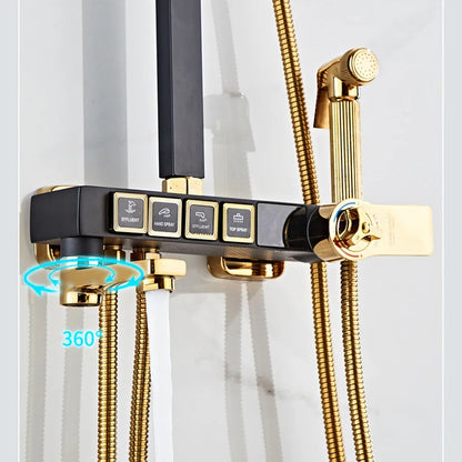 Luxury Cold Digital Bathroom Shower System Thermostatic Brass