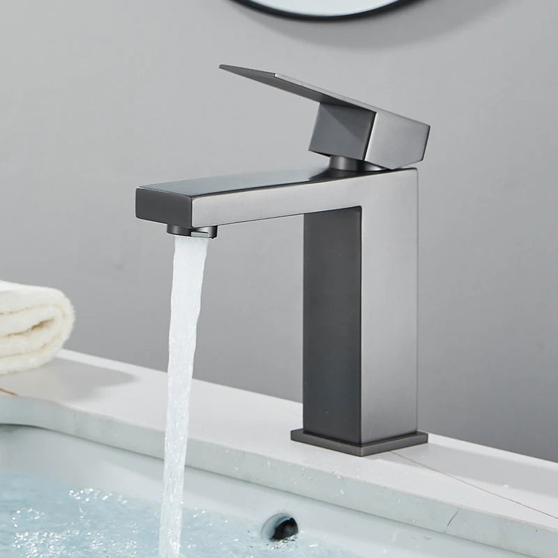 Stainless Steel Bathroom Faucet Deck Mount Basin Sink