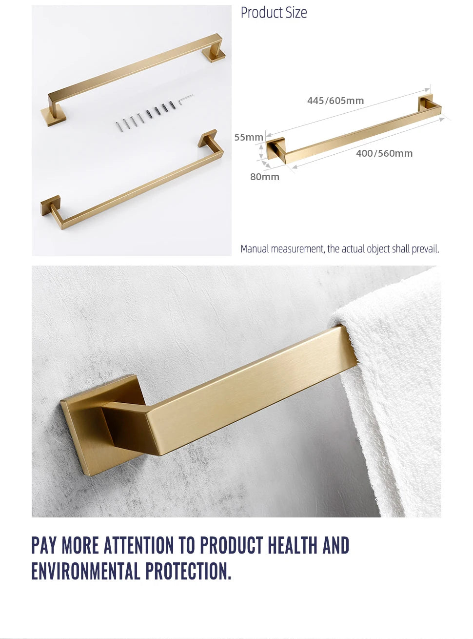 Brushed Gold Bathroom Toilet Brush Holder Toilet Paper