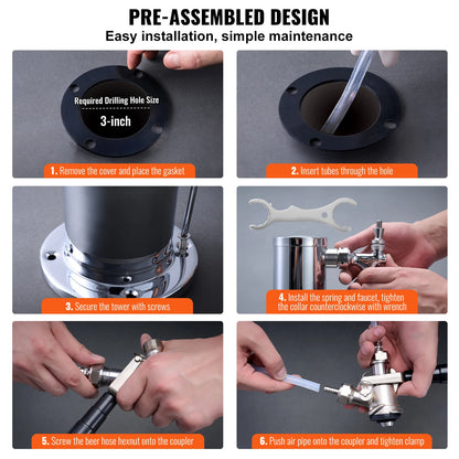 Succebuy Kegerator Tower Kit Tap Beer Conversion Kit