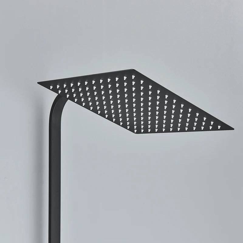 Shinesia Black/Chrome Bathroom Shower System Rainfall Shower