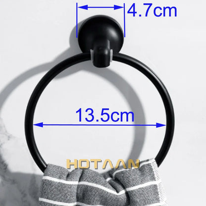 Matte Black Finish Stainless Steel Wall Mounted Towel