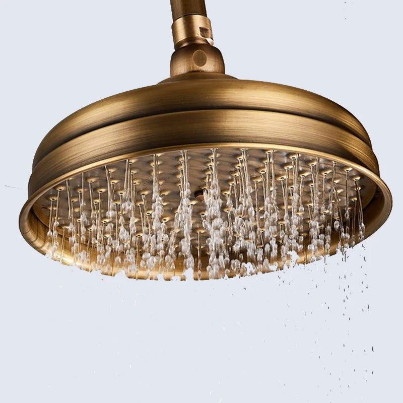 Antique Brass Bathroom Hand Shower Head Inch Round