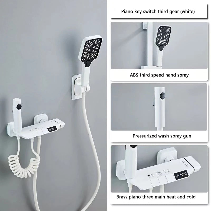 Modern Shower System Full Grey Way Piano Keys
