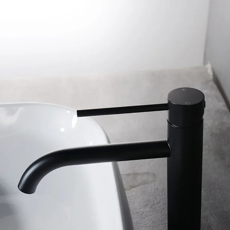 Brushed Gold Bathroom Basin Faucet Cold Mixer Water