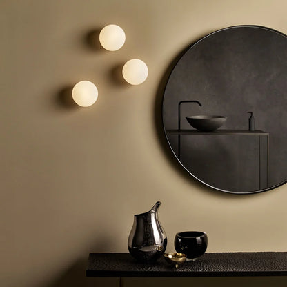 Modern White Wall Lamp Ball Glass Wall Sconce