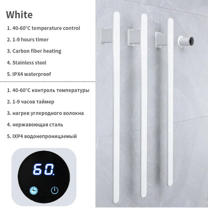 Gold Vertical Heated Towel Rail Large Towels &