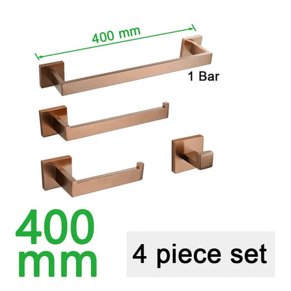 Brushed Rose Gold Towel Rack Robe Hook Bathroom