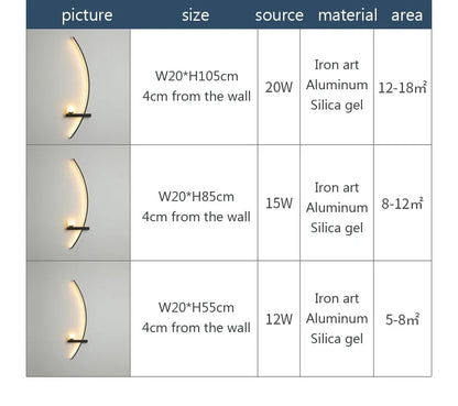 Modern Led Simple Art Bedroom Bedside Wall Lamp