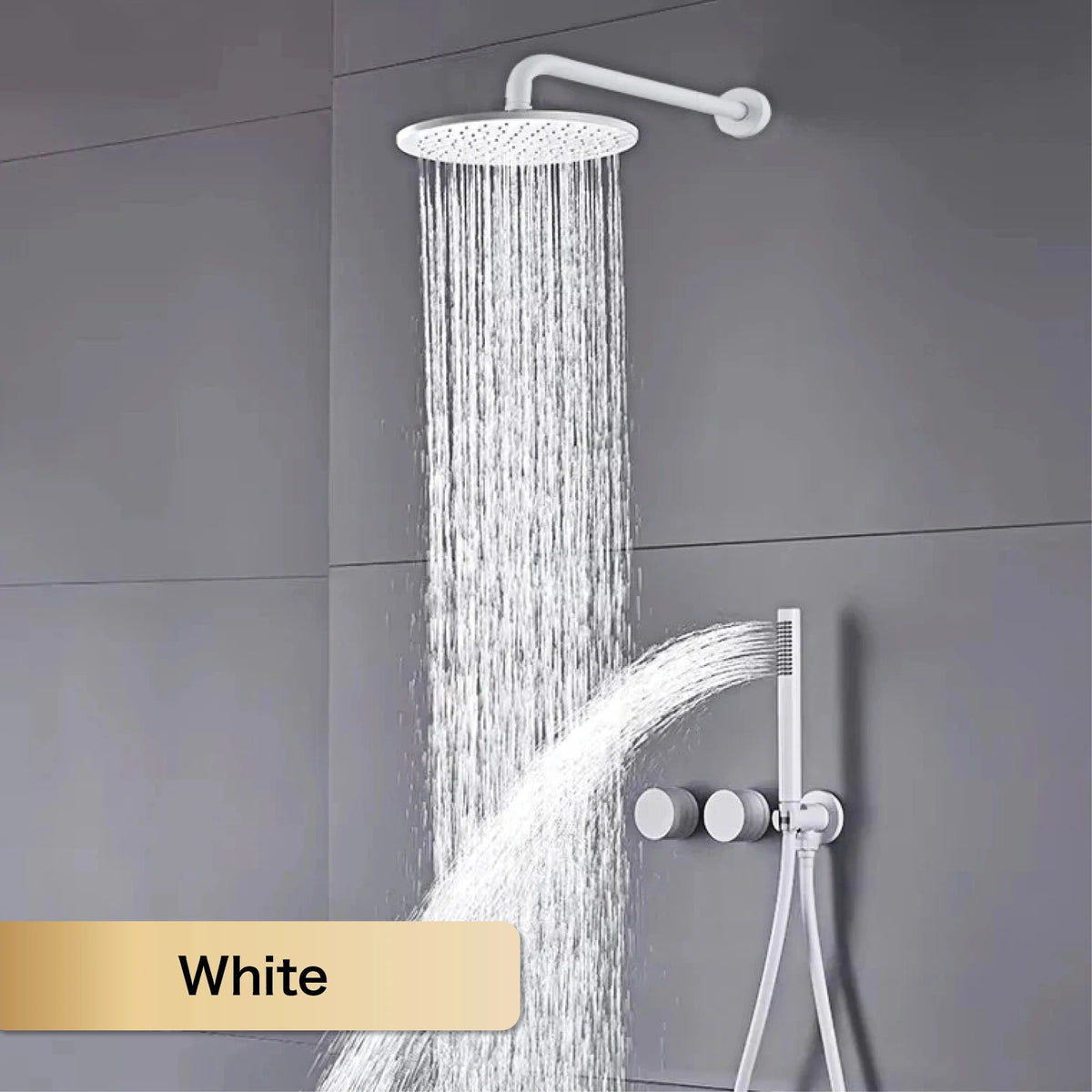 Luxury Gun Gray Brass Bathroom Shower System Concealed
