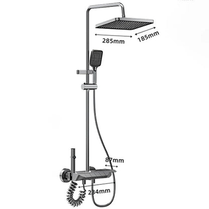 Bathroom Aluminum Shower Gunmetal Gray Cold Water Piano