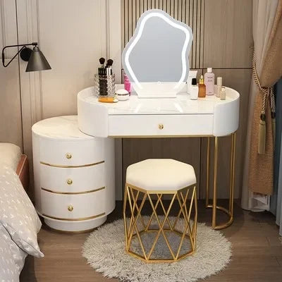 Pink White Vanity Table Women Luxury Nail European