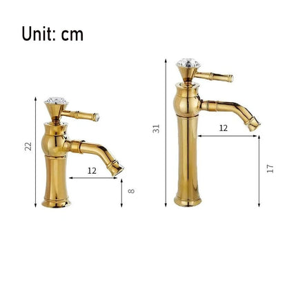 Chrome Basin Faucets Modern Gold Deck Mounted Bathroom