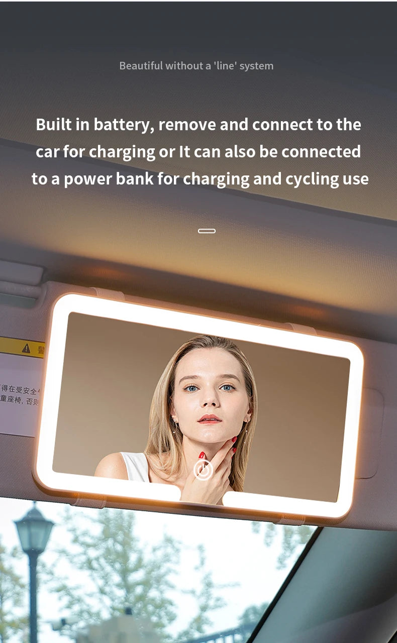 Universal Car Sun Visor Makeup Mirror Led Fill