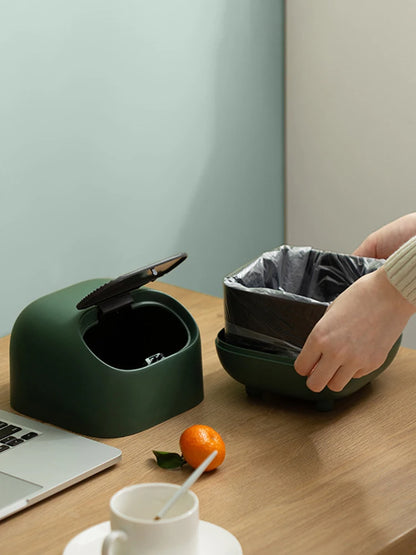 Mini Trash Can Lid Cute Ninja Desktop Trash