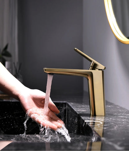 Vgx Brushed Gold Bathroom Faucets Square Basin Mixer