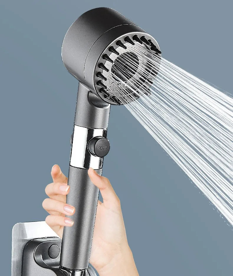 High-Pressure Shower Head 3-Mode Adjustable Spray Massage Brush