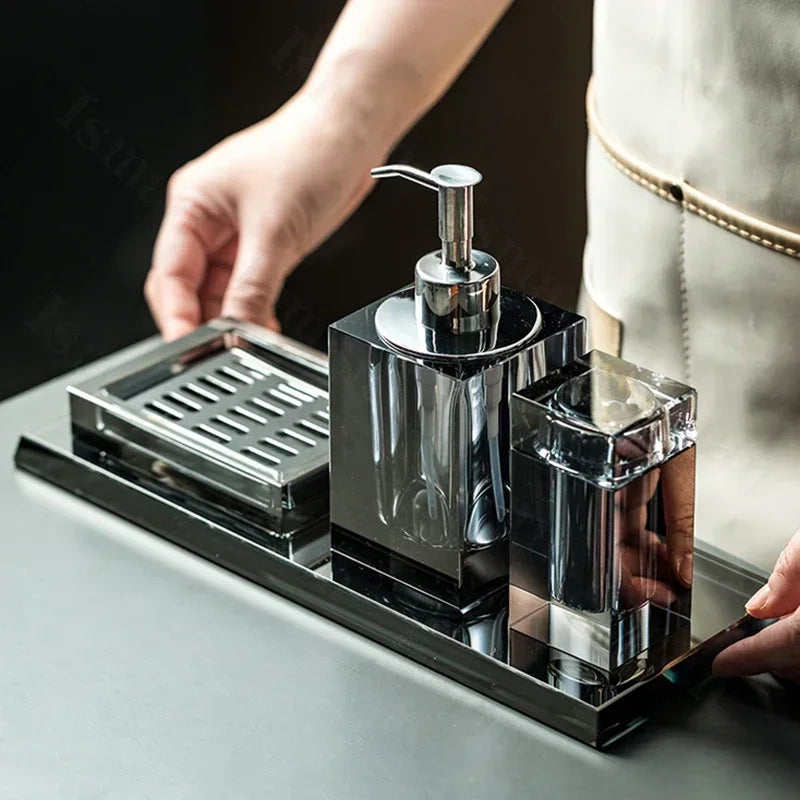 Light Luxury Crystal Glass Bathroom High End Shampoo