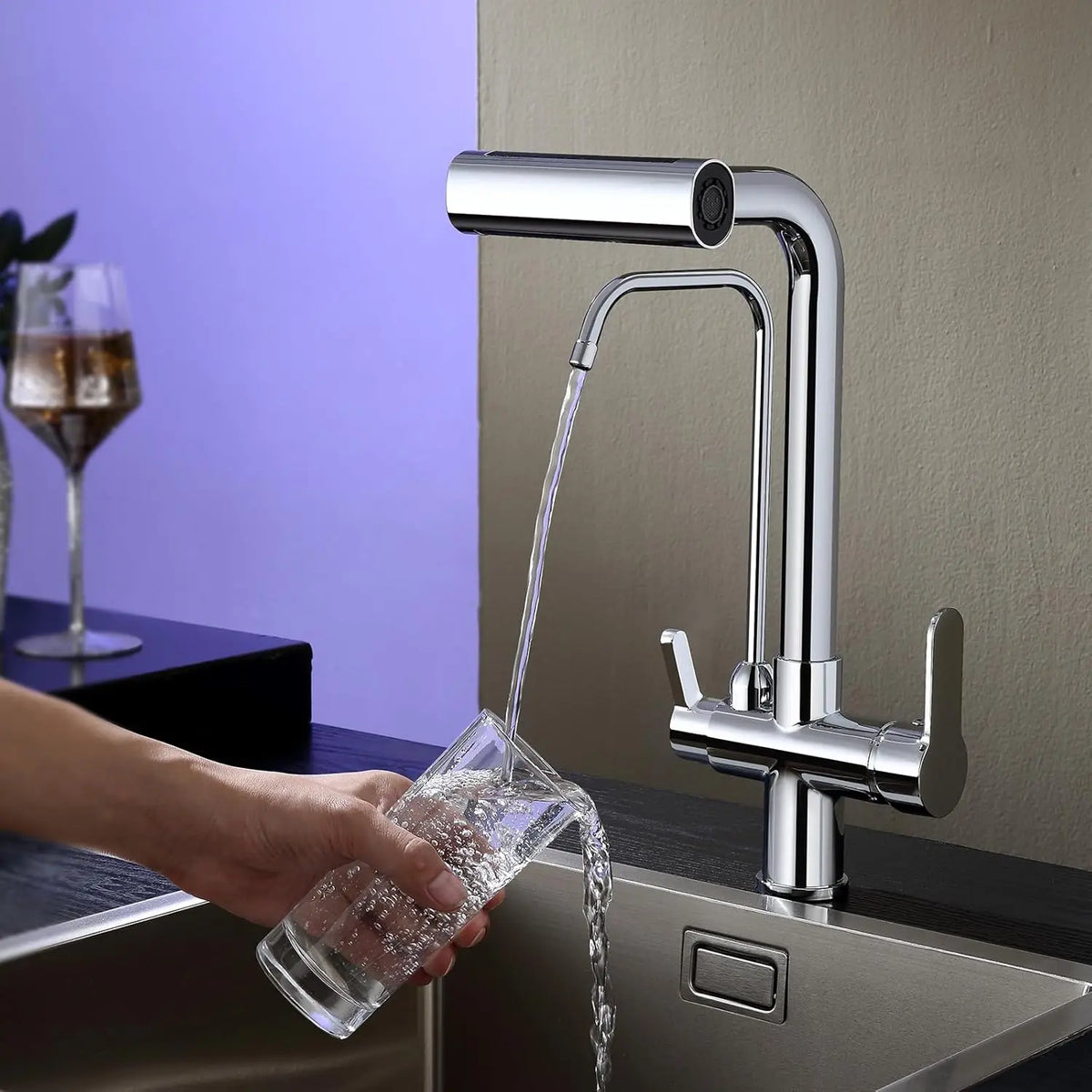 Feiyu Touch Filter Sink Faucet Pull Down Cold